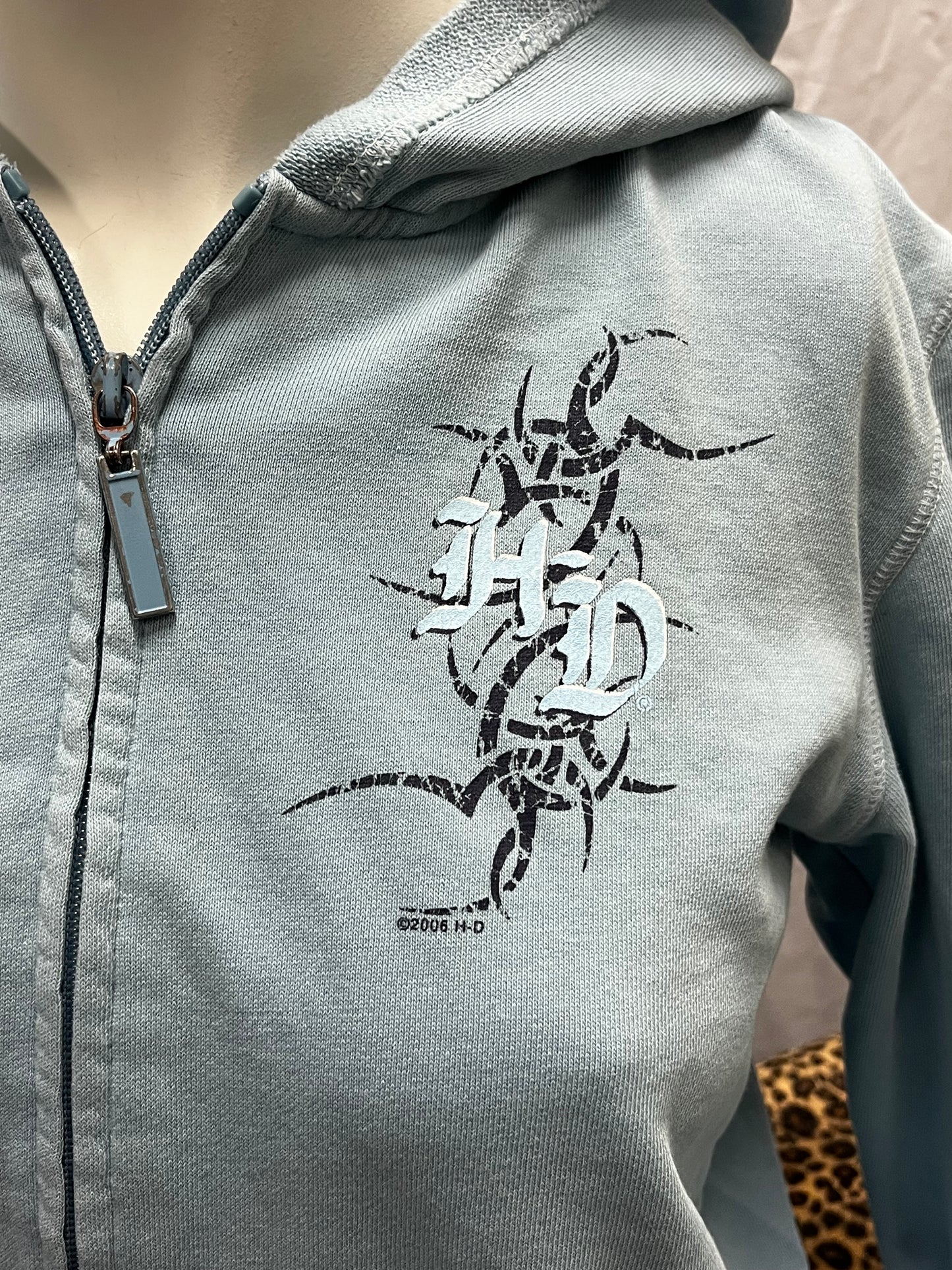 M - Harley Davidson 2006 Baby Blue Zip Hoodie