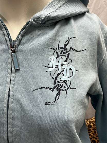 M - Harley Davidson 2006 Baby Blue Zip Hoodie