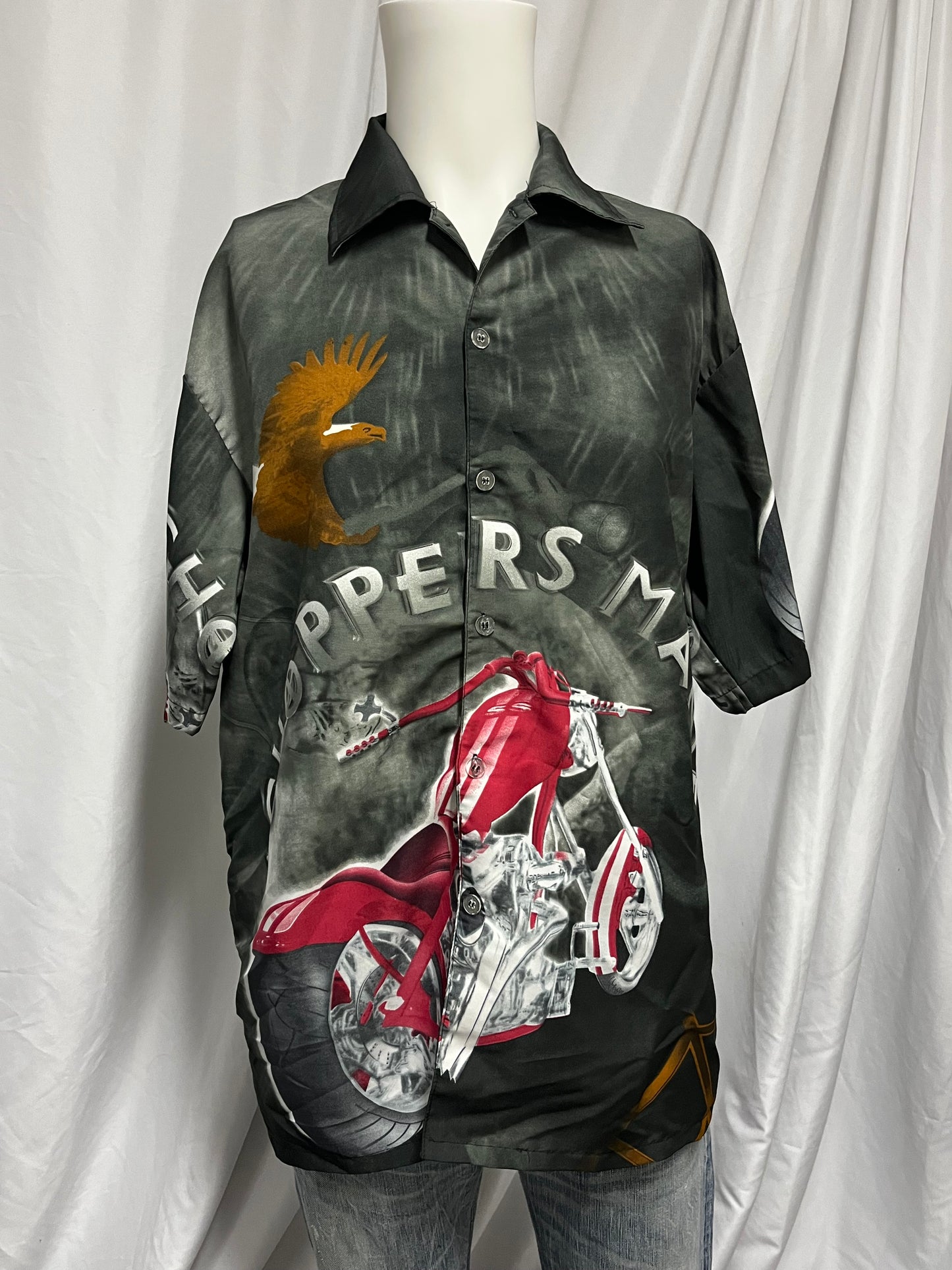 L - Choppers Mania 2000s AOP Button Down