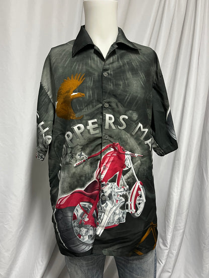 L - Choppers Mania 2000s AOP Button Down