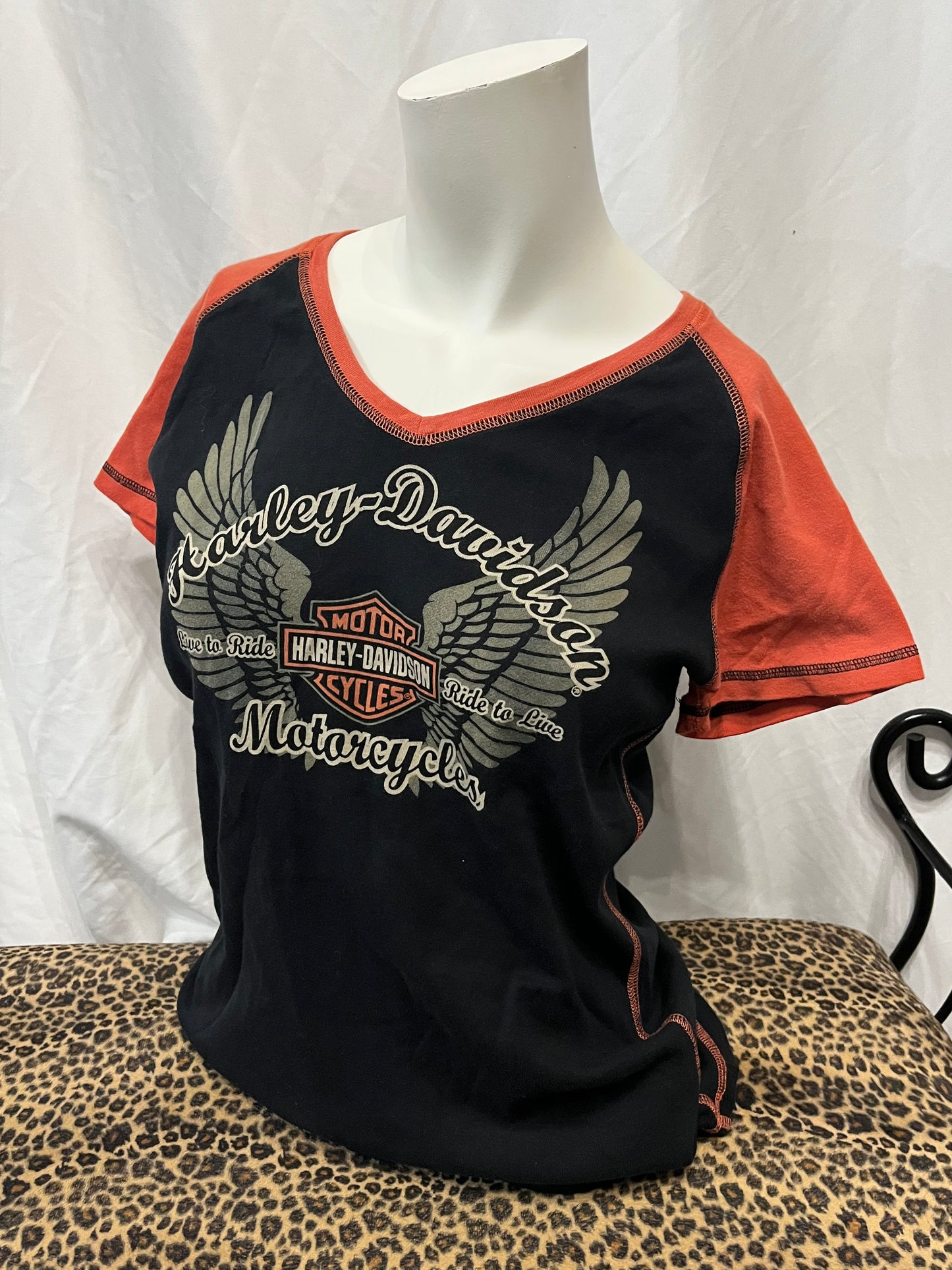 XL - Harley Davidson 2000s Raglan Top