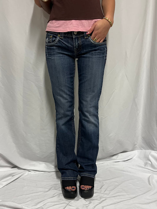 29" - Mek Denim Low-Rise Flared Jeans