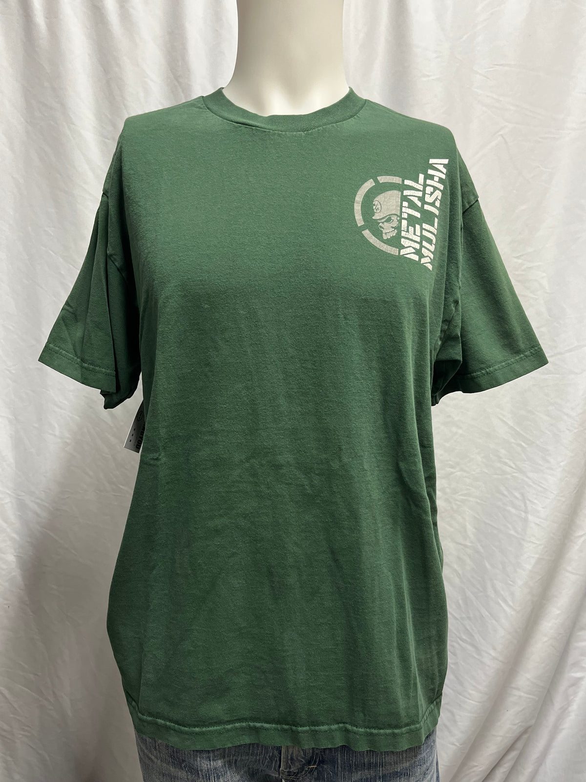 L - Metal Mulisha Y2K Green Skull Graphic Tee