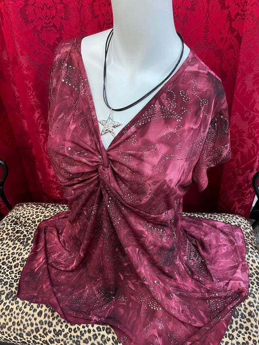 XL - Y2K Mariposa Knot Top