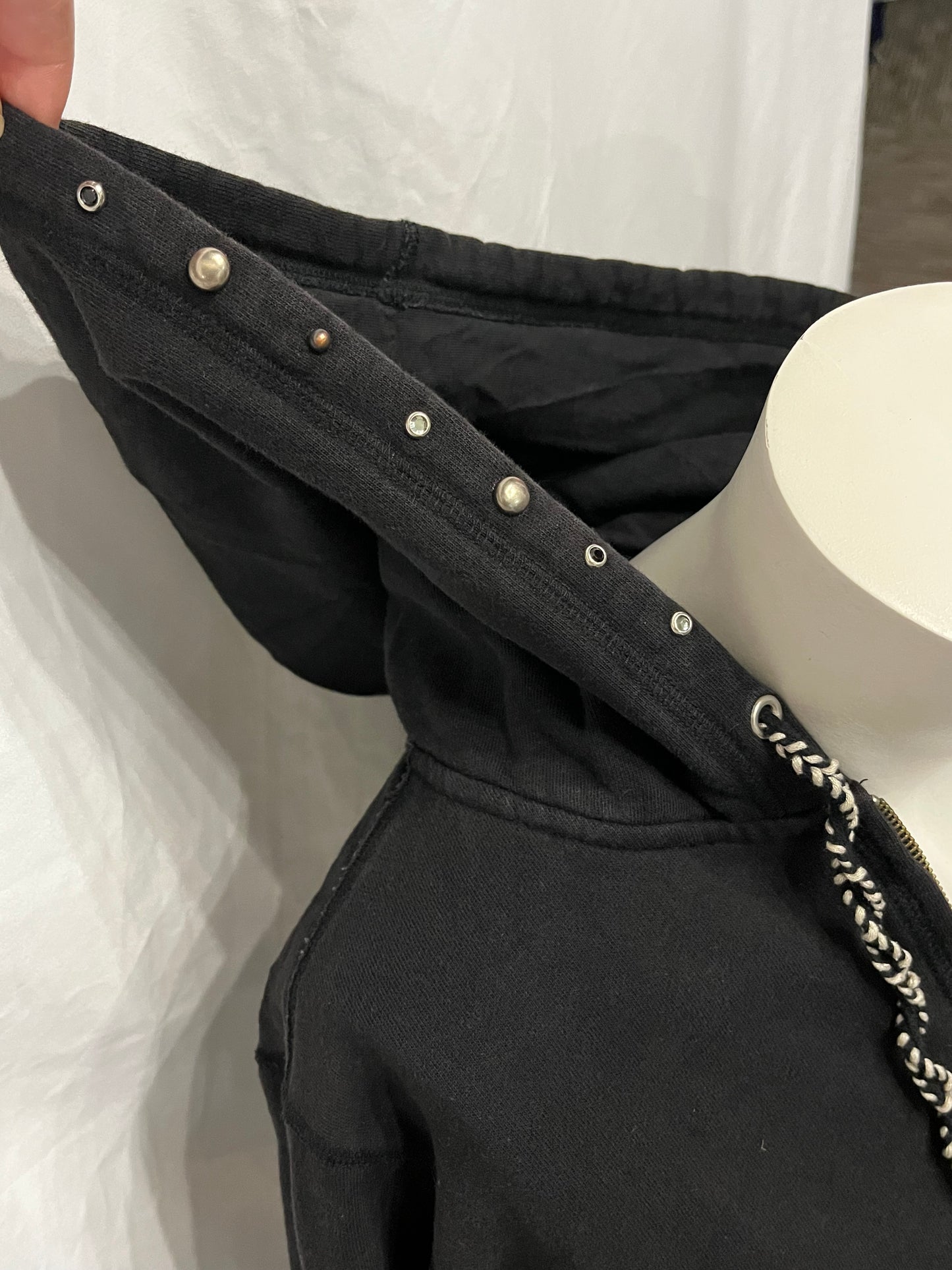 XL - Lucky Brand Gothic Stitch + Studs Zip Hoodie