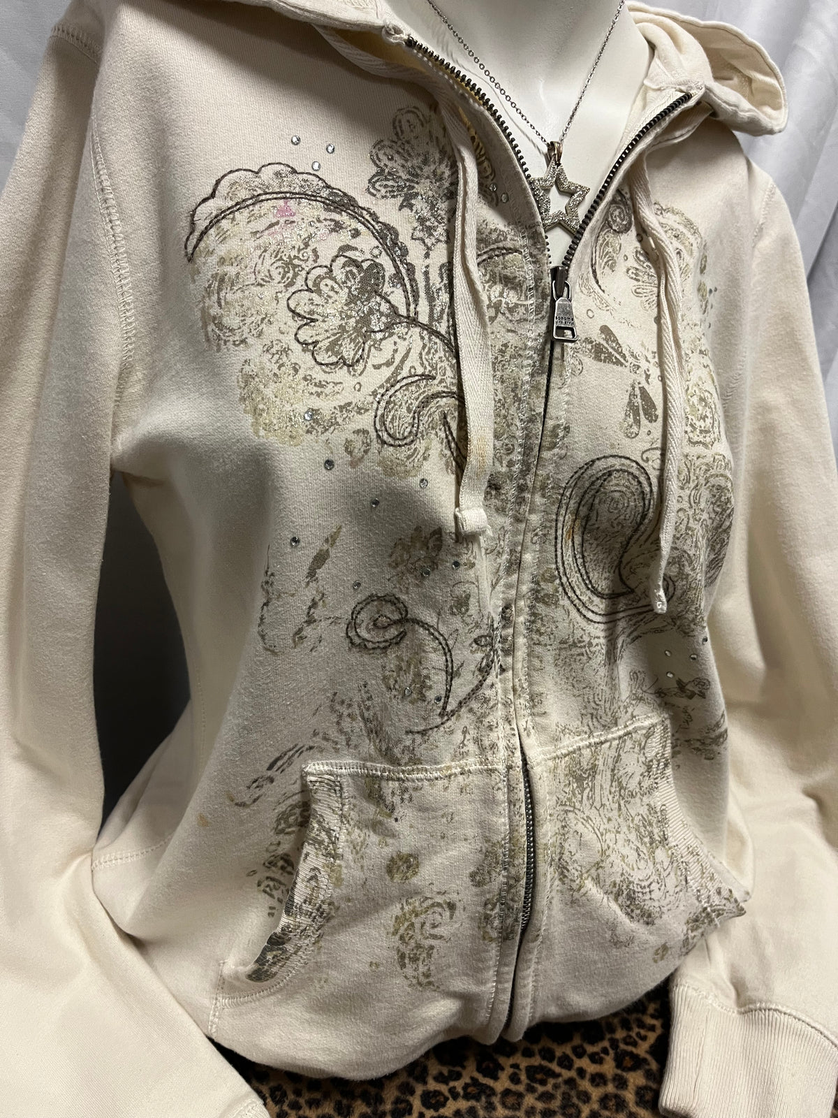 M - Sonoma Y2K Rhinestone Graphic Zip Hoodie