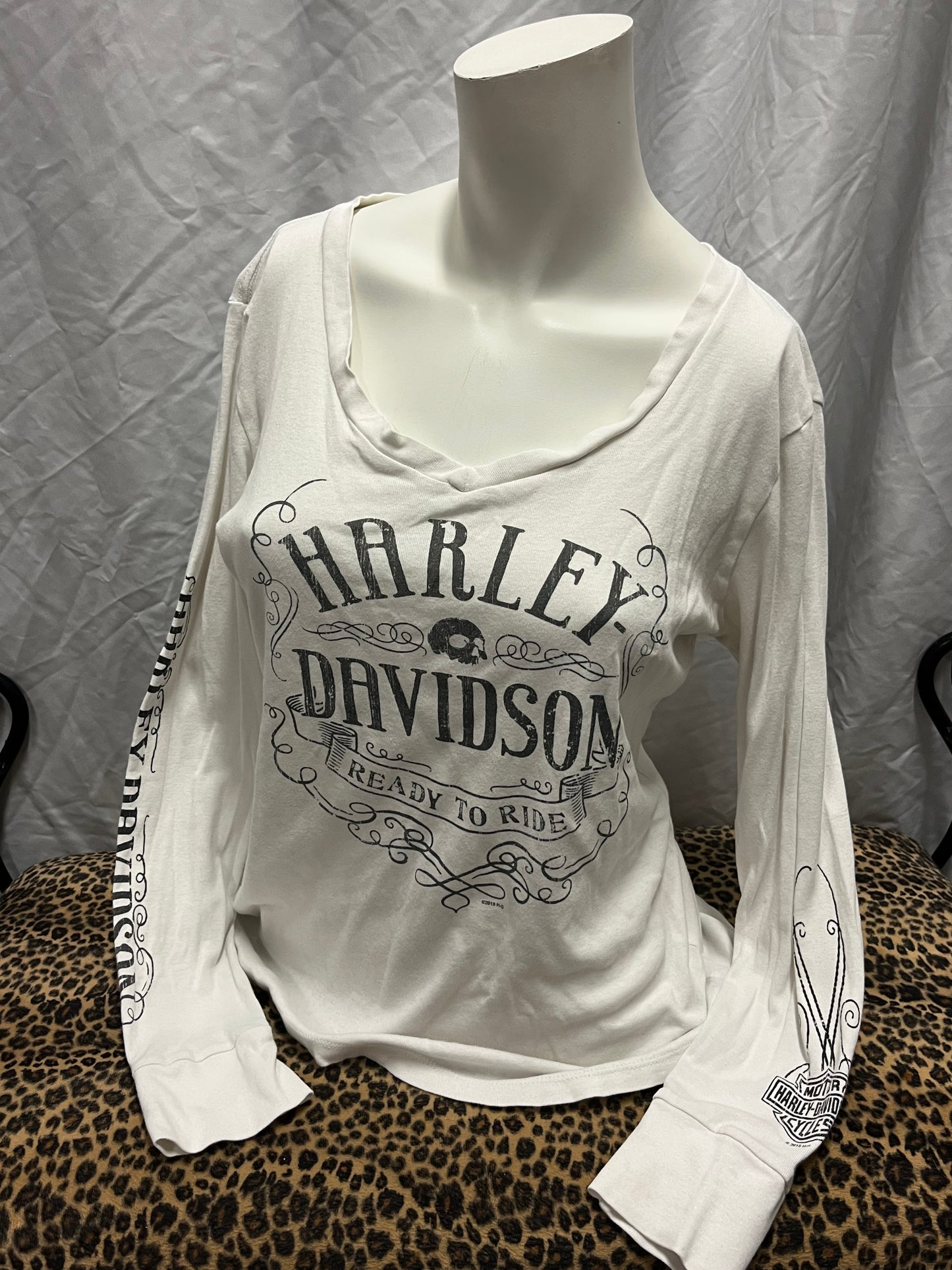 L - Harley Davidson 2000s Long Sleeve Graphic Top