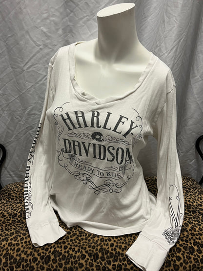 L - Harley Davidson 2000s Long Sleeve Graphic Top