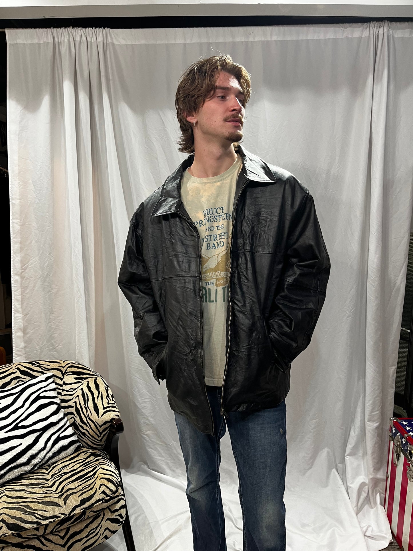3XL - Canada Genuine Sportswear Leather Zip Jacket