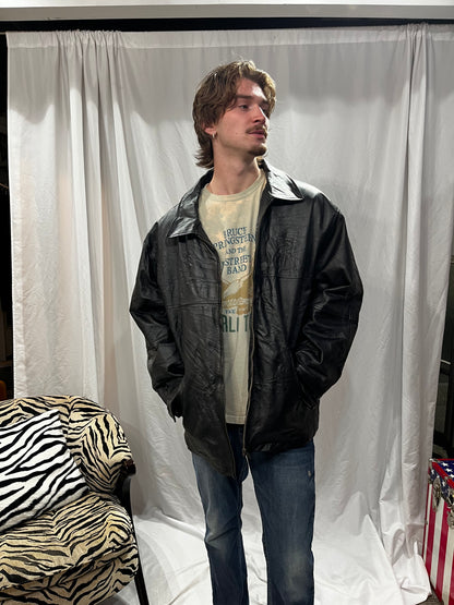 3XL - Canada Genuine Sportswear Leather Zip Jacket