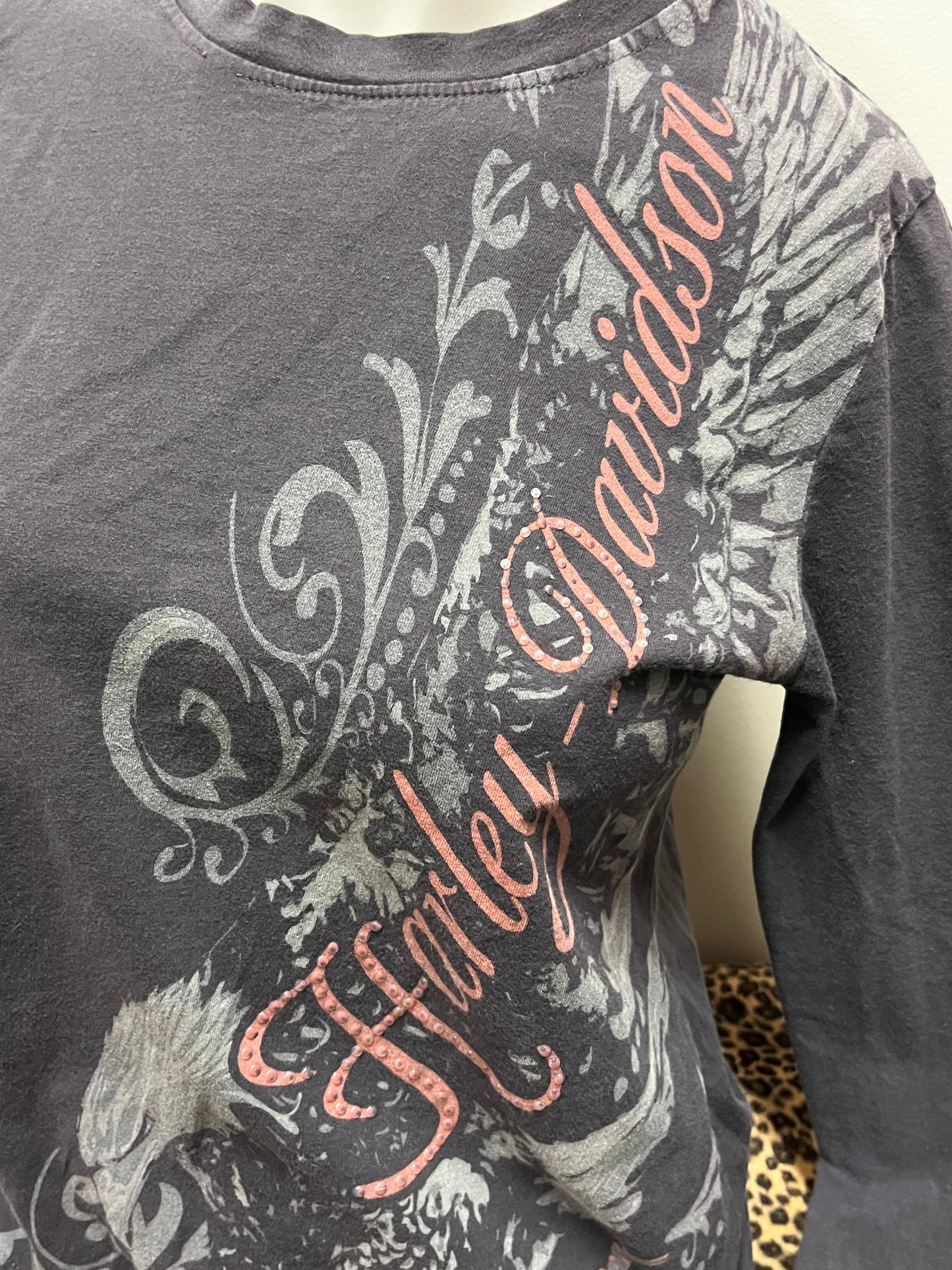L - Harley Davidson Script Tie Detail Top