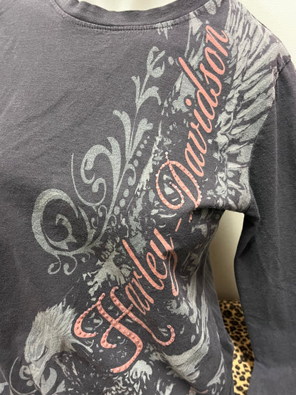 L - Harley Davidson Script Tie Detail Top