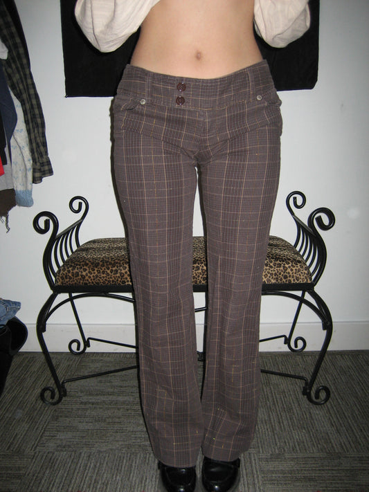 Streetwear Society Y2K Plaid Low-Rise Pants