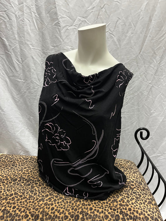 M/L - Clientele 90s Patterned Slouch Neck Blouse