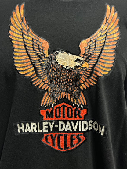XL - Harley Davidson 2010s Textured Eagle Graphic Long Sleeve Tee