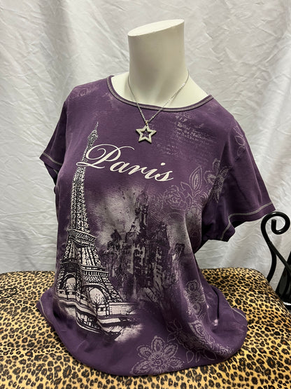 1X - Blue Canyon 2000s Purple Paris Graphic Top