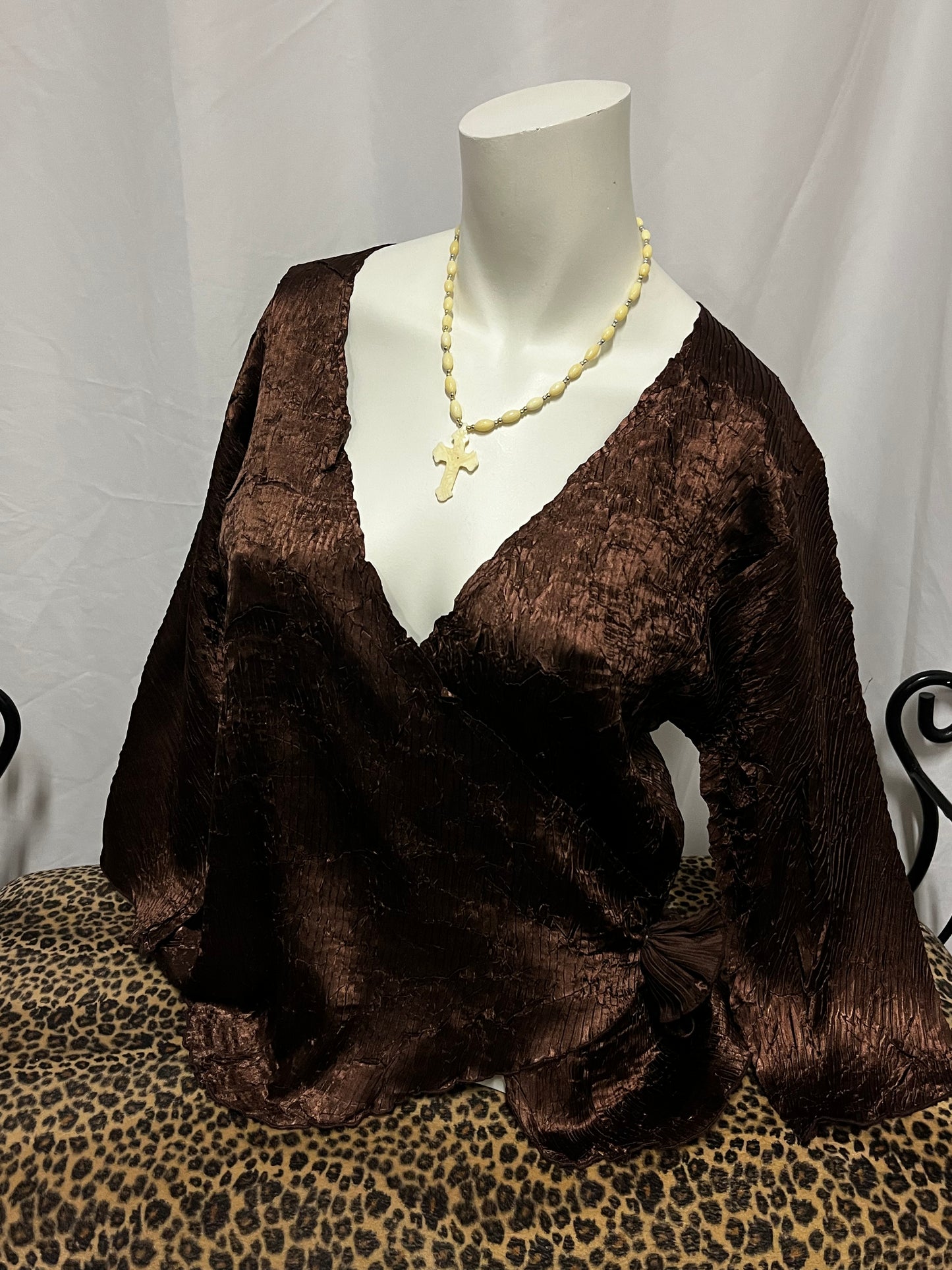 L - Cathaya Vintage Wrap Blouse