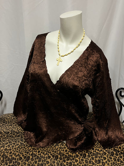 L - Cathaya Vintage Wrap Blouse