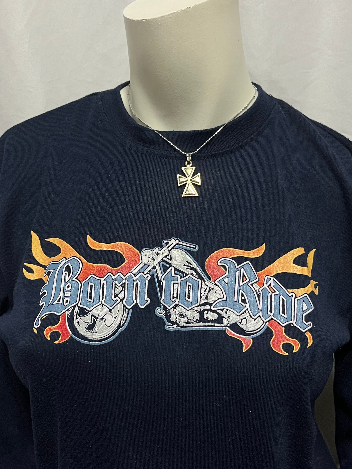 L - Born To Ride 90s Graphic Long Sleeve Top