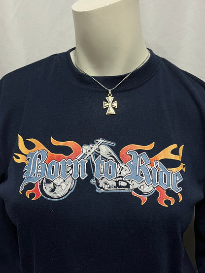 L - Born To Ride 90s Graphic Long Sleeve Top