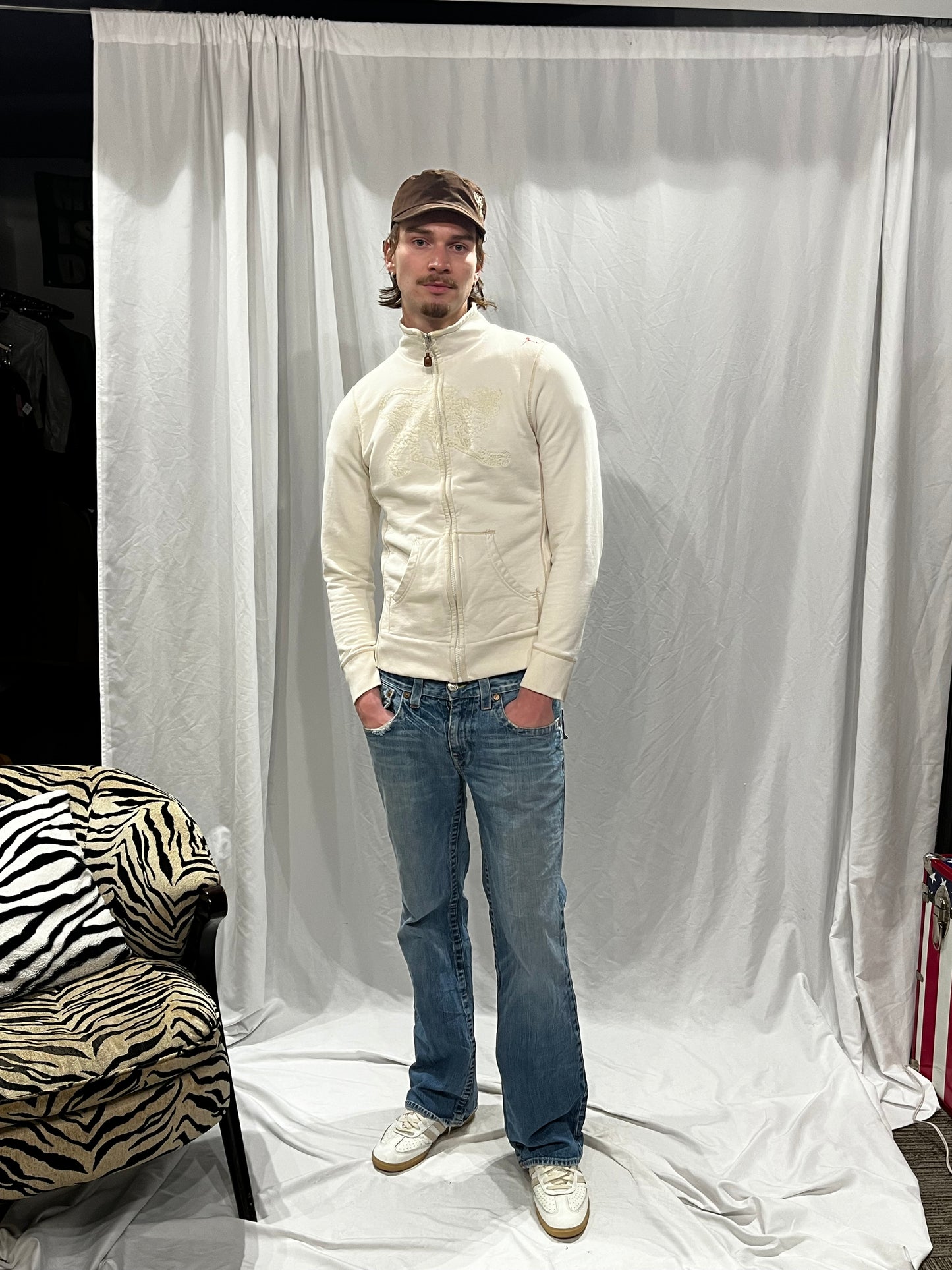 M - Parasuco Y2K Contrast Stitch Zip Sweatshirt