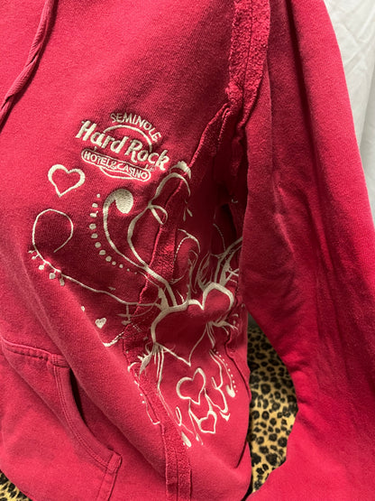 L/XL - Hard Rock Y2K Embroidered Zip Hoodie