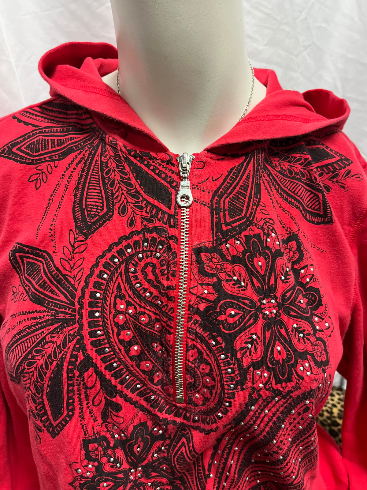L - Style & Co. Y2K Sequin Graphic Hoodie
