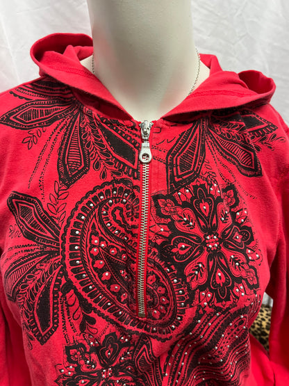 L - Style & Co. Y2K Sequin Graphic Hoodie