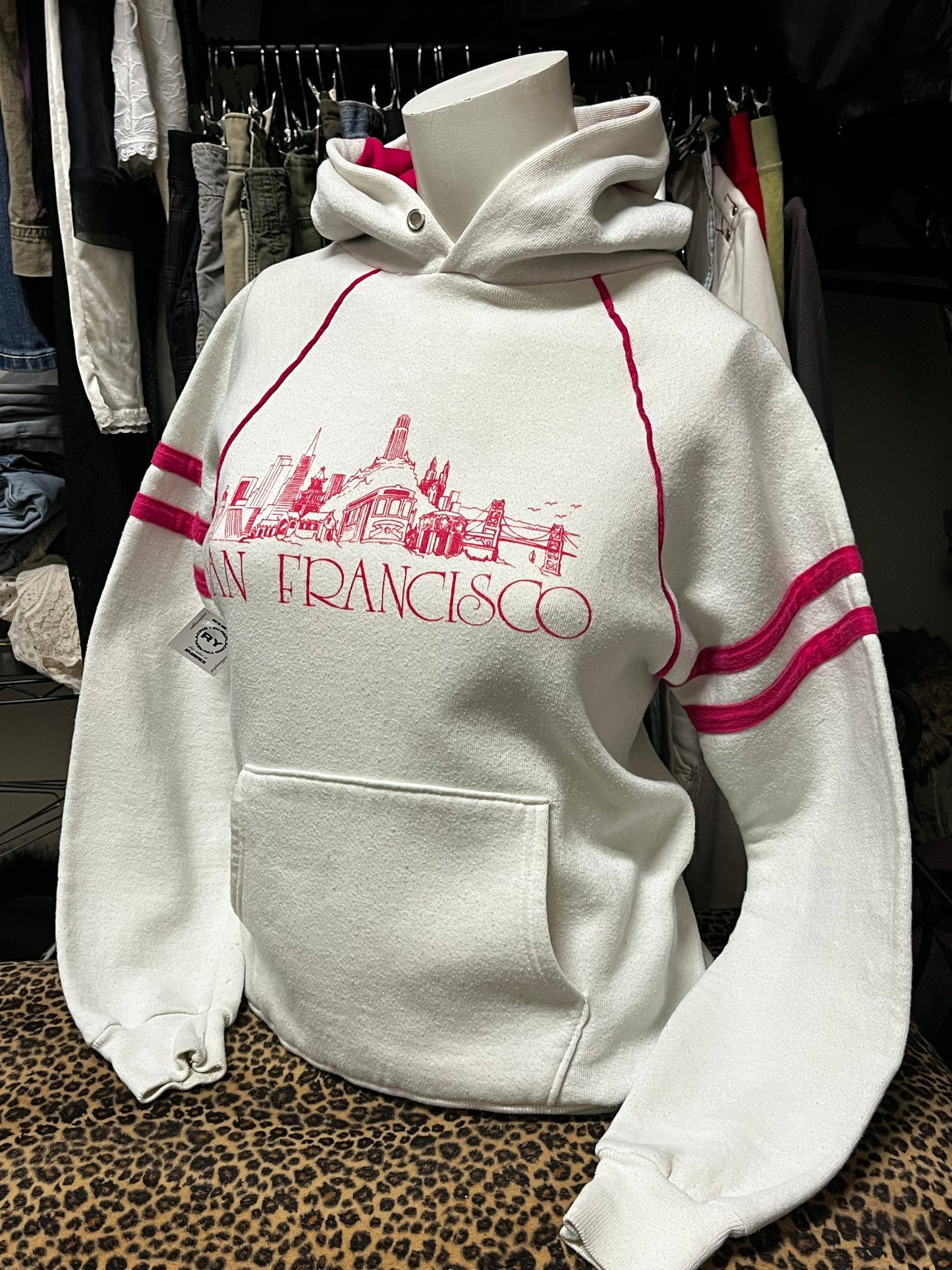 S - San Fransisco 90s Pink Graphic Hoodie