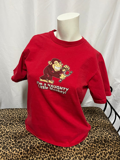 L - Naughty Monkey Y2K Graphic Tee