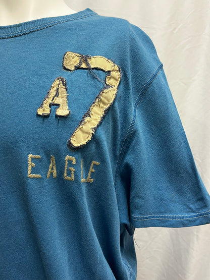 XXL - American Eagle Y2K Blue Applique Tee