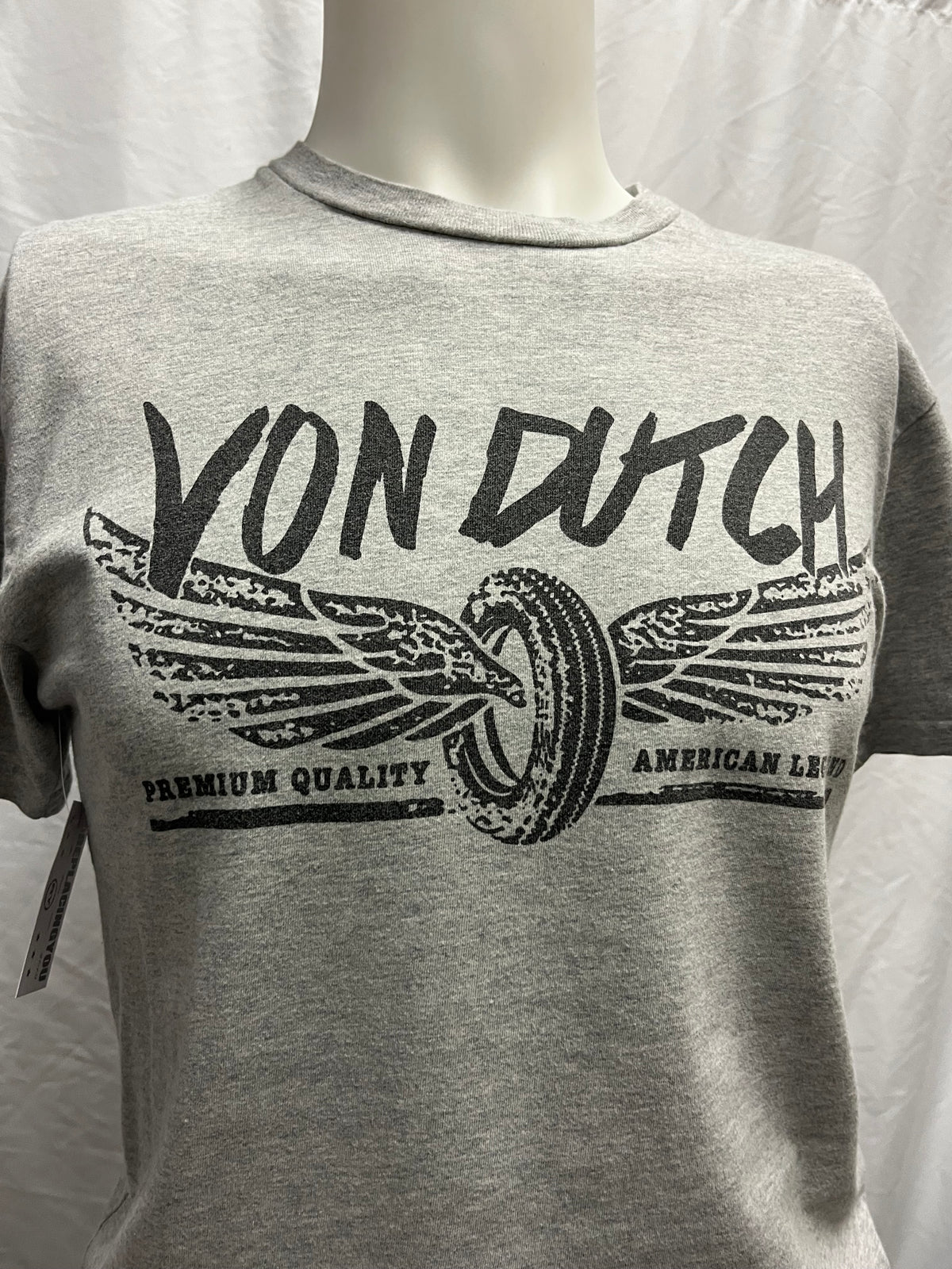 S - Von Dutch Grey + Black Graphic Tee