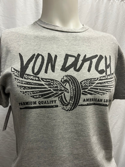 S - Von Dutch Grey + Black Graphic Tee