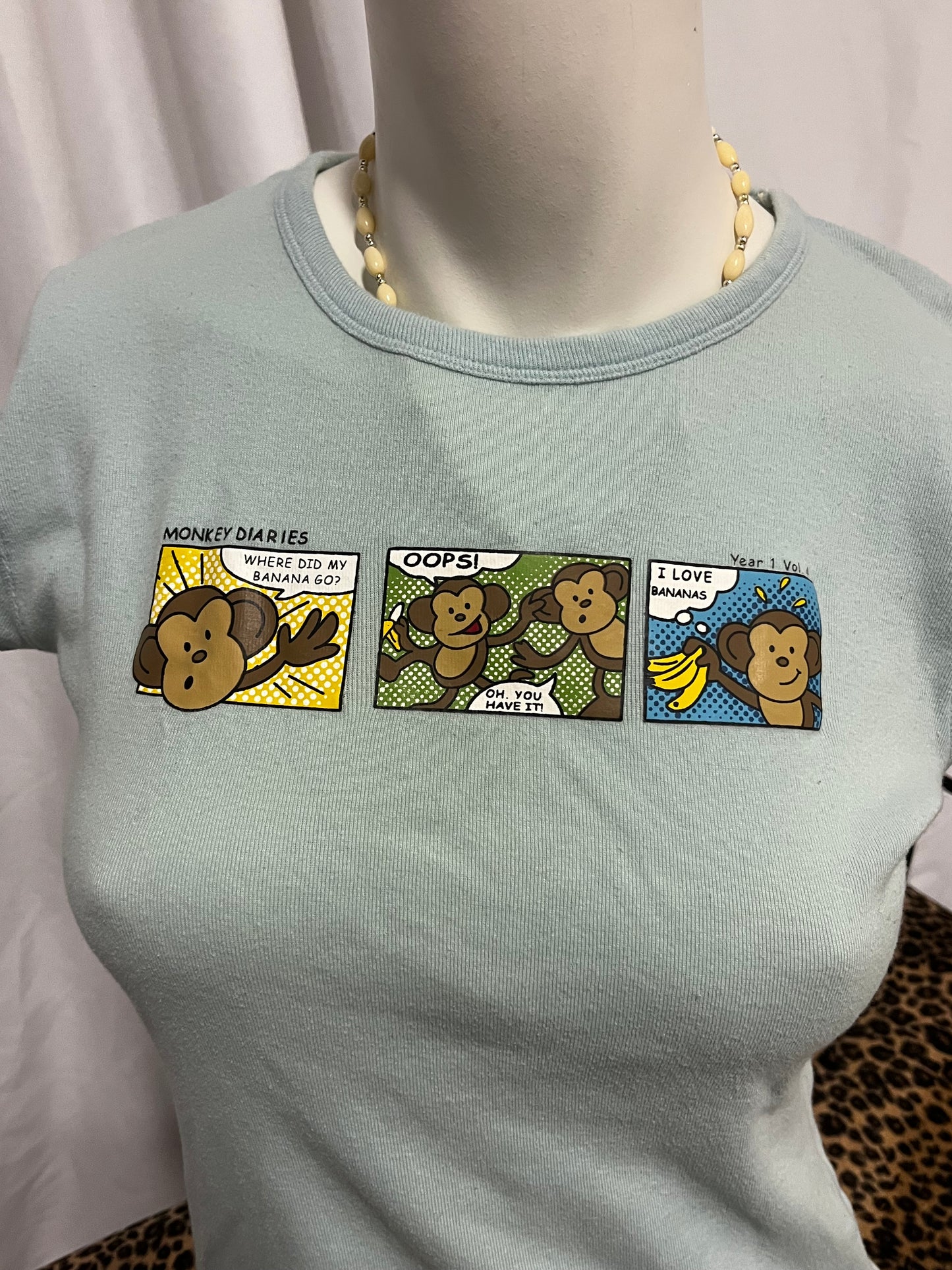 M - WHO Jeans 2000s Monkey Graphic Baby Tee