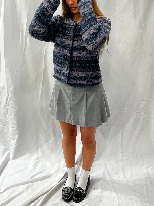 S - H&M Grey Pleated Mini Skirt BNWT