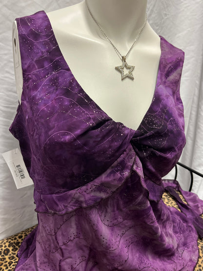 L - Studio 1940 Y2K Purple Shimmer Fairy Top