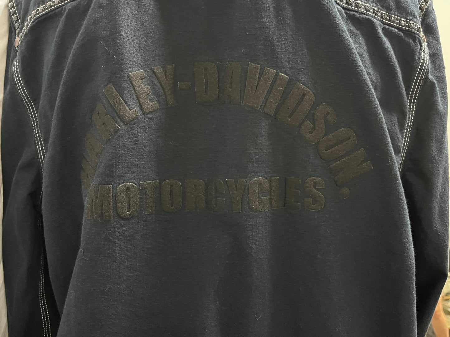 XL - Harley Davidson Studs + Patches Button Down