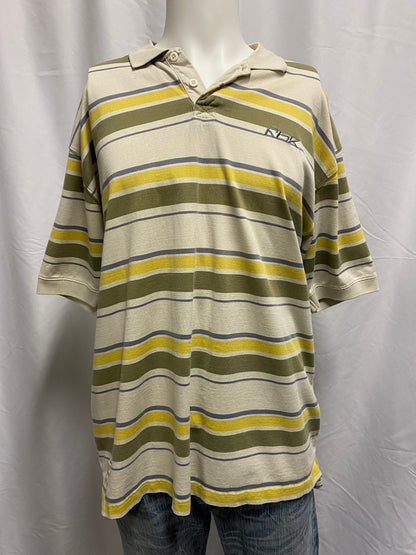 L - Reebok 90s Striped Polo Tee