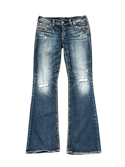 32 x 34" - Silver Suki Y2K Bootcut Embellished Jeans