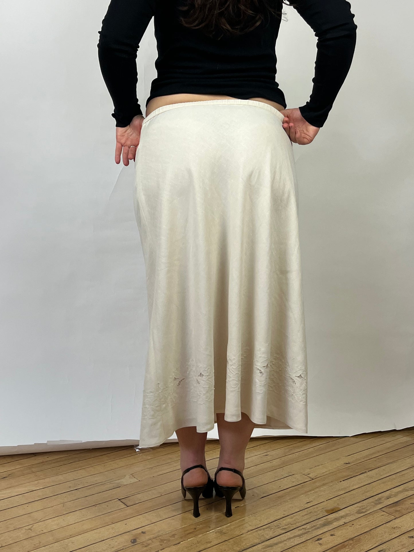 Jacques Vert Vintage Linen Maxi Skirt