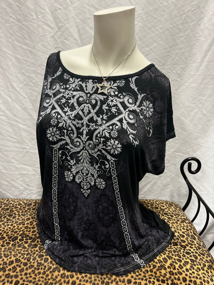 L - Vanilla Sugar Y2K Rhinestone Fairy Blouse
