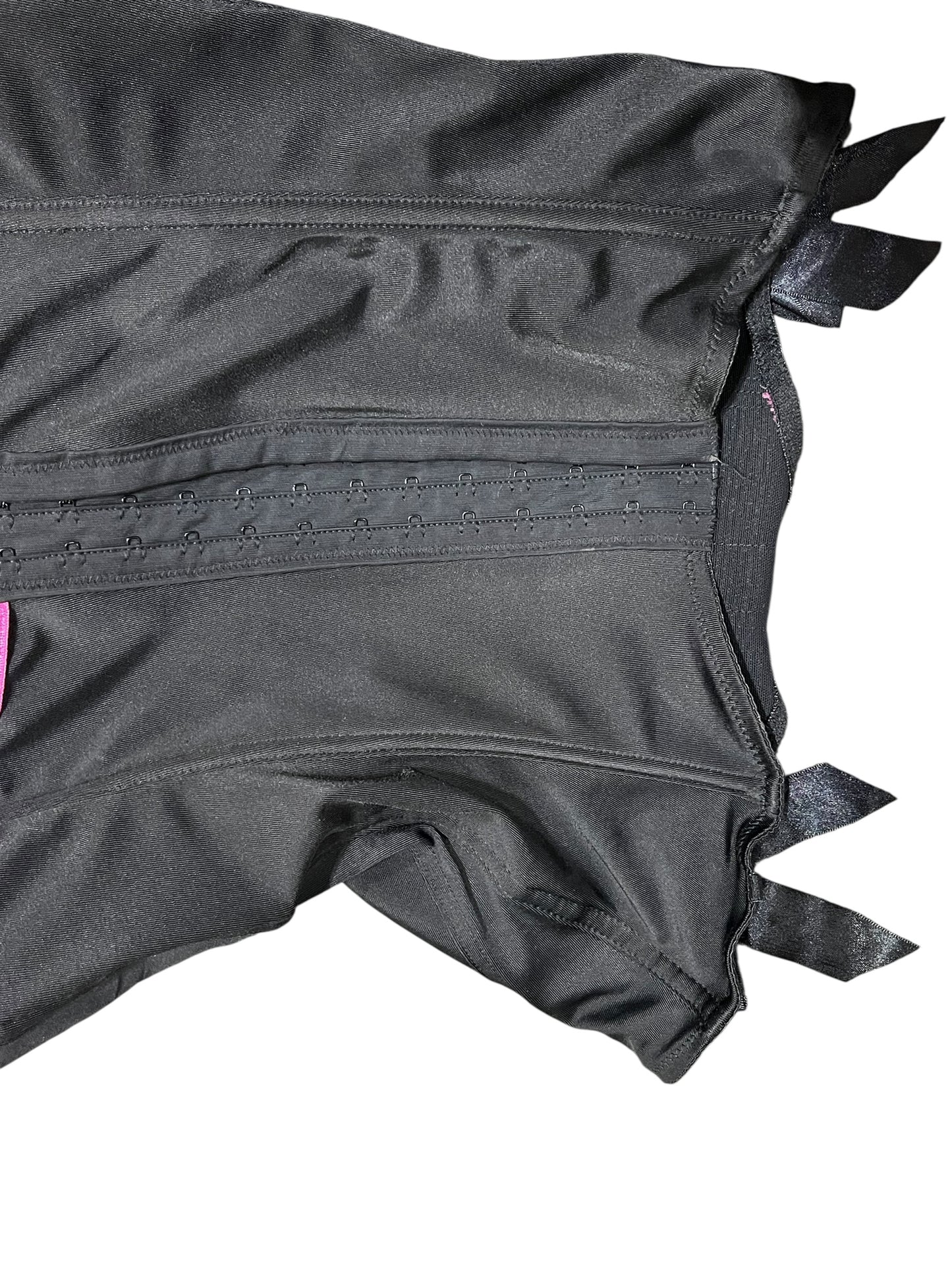 36C - Morbid Threads Pink + Black Striped Corset Top