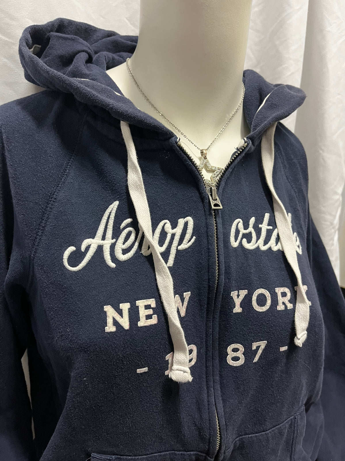 L - Aeropostale New York 2010s Script Zip Hoodie