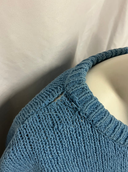 M - Alexander Jek 80s Hand-Knit Cotton Folk Patterned Sweater