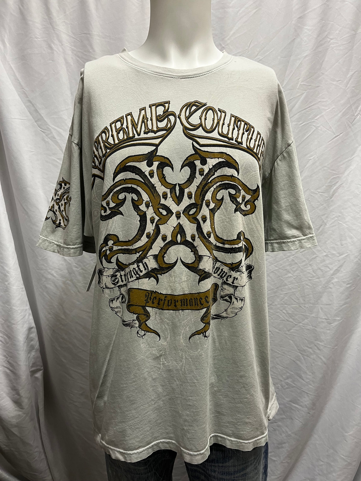 2XL - Xtreme Couture Y2K Grey AOP Graphic Tee