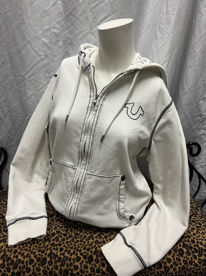 M/L - True Religion Contrast Stitch 2000s Hoodie