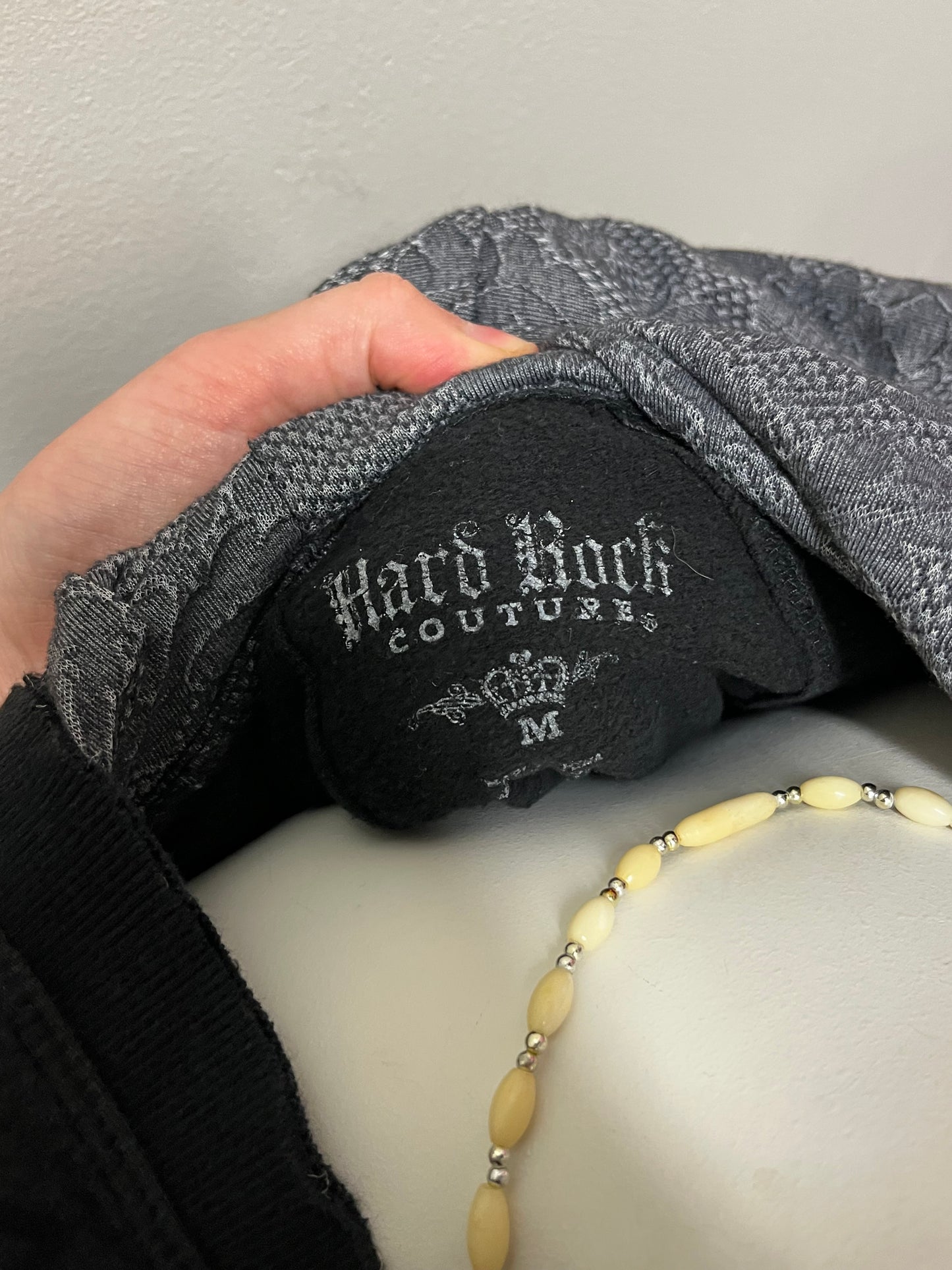 M/L - Hard Rock Couture Y2K Rhinestone Graphic Zip Hoodie