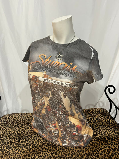 L - Sturgis AOP Graphic Biker Top