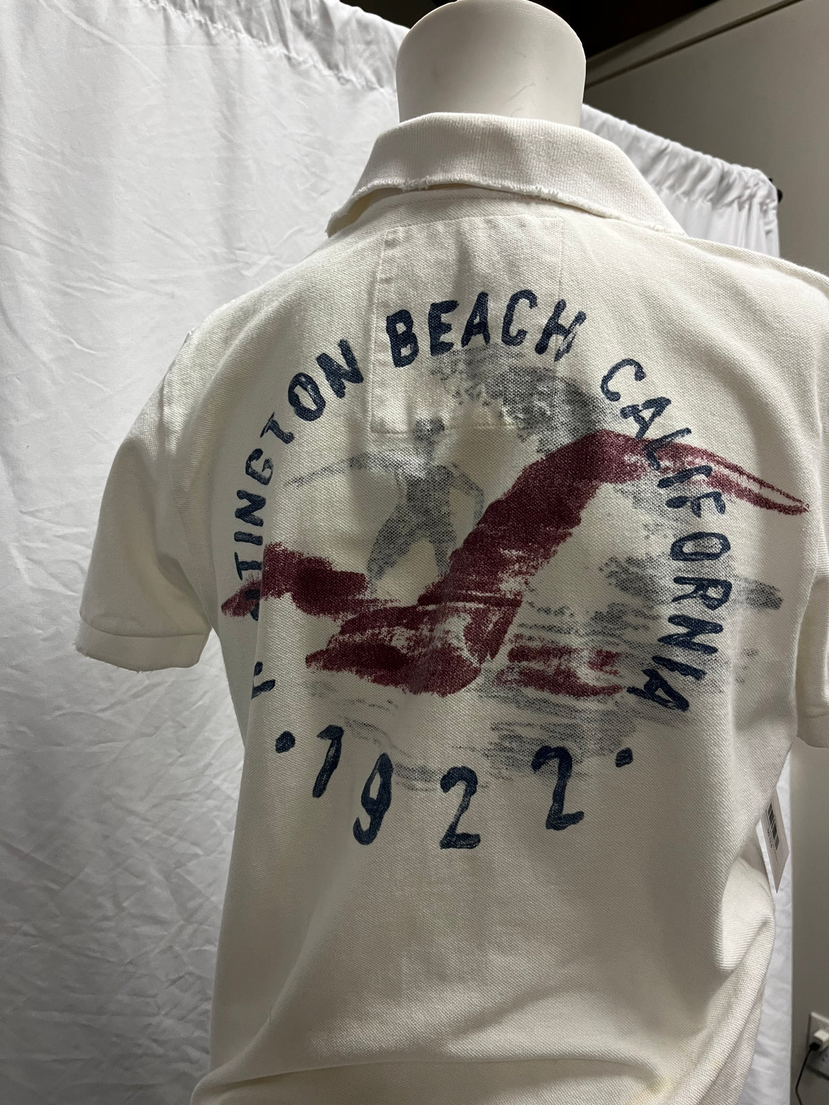 L - Hollister Y2K Applique + Back Hit Polo Tee