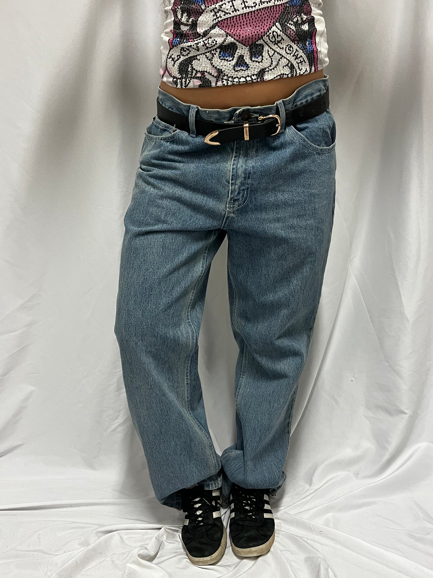 34 x 30" - Steve & Barry's Low Rise Boot Cut Baggy Jeans